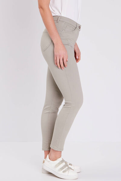 Pantalon léger taille standard 7/8ème vert clair femme