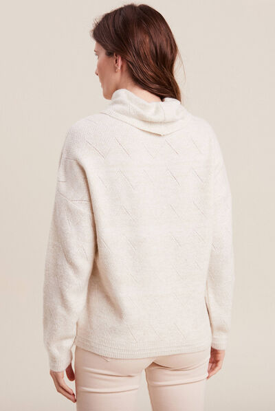 Pull manches longues beige femme