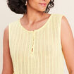 Top sans manches avec dentelle jaune pastel femme