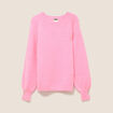 Pull col rond manches longues rose femme