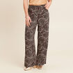 Pantalon large taille haute noir femme