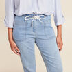 Pantalon jogpant 7/8ème en coton denim double stone femme