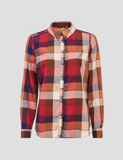 Chemise manches longues bordeaux femme