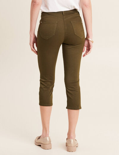 Pantacourt magique Le L&eacute;ger coupe droite vert kaki femme