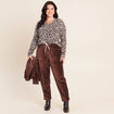 Pull manches longues bleu gris femme