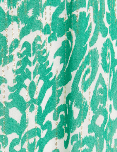 Robe longue évasée fluide vert femme