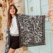 Kimono imprimé noir femme