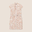 Robe droite zippée beige femme
