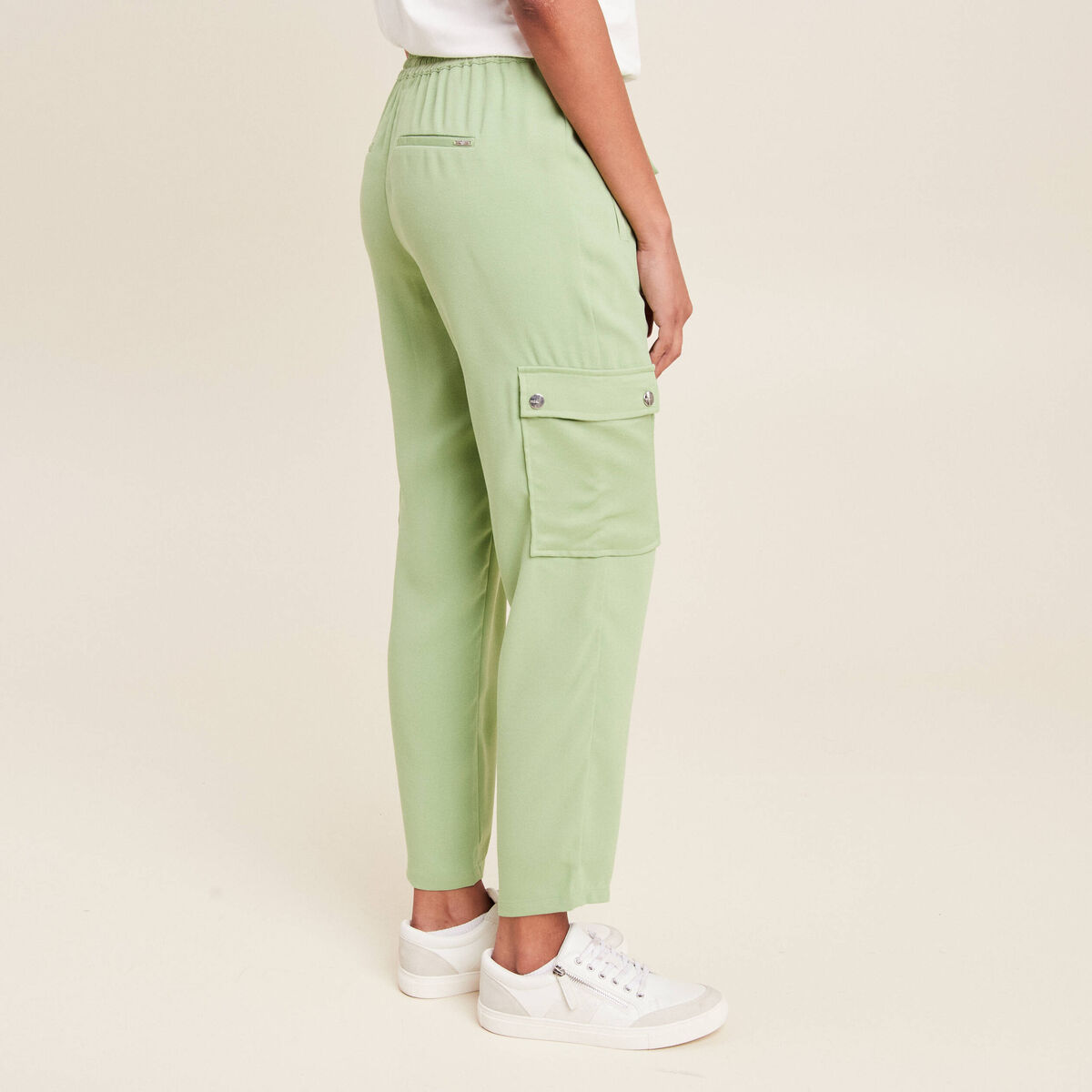 Pantalon cargo vert émeraude femme