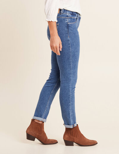 Jean ajusté 7/8ème 5 poches denim stone femme
