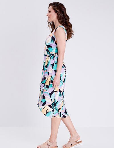 Robe midi portefeuille bleu femme