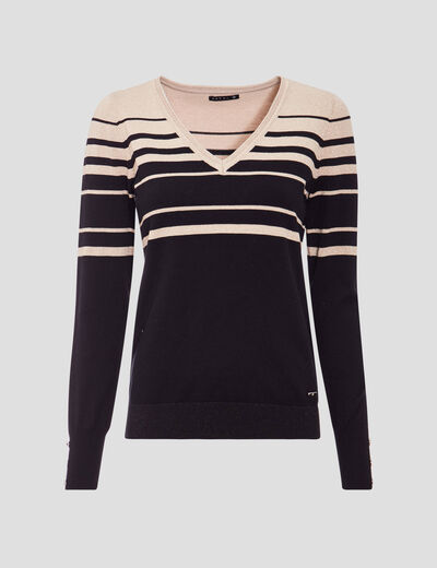 Pull manches longues noir femme