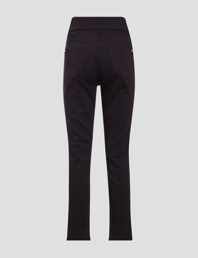 Pantalon ajusté réversible noir femme