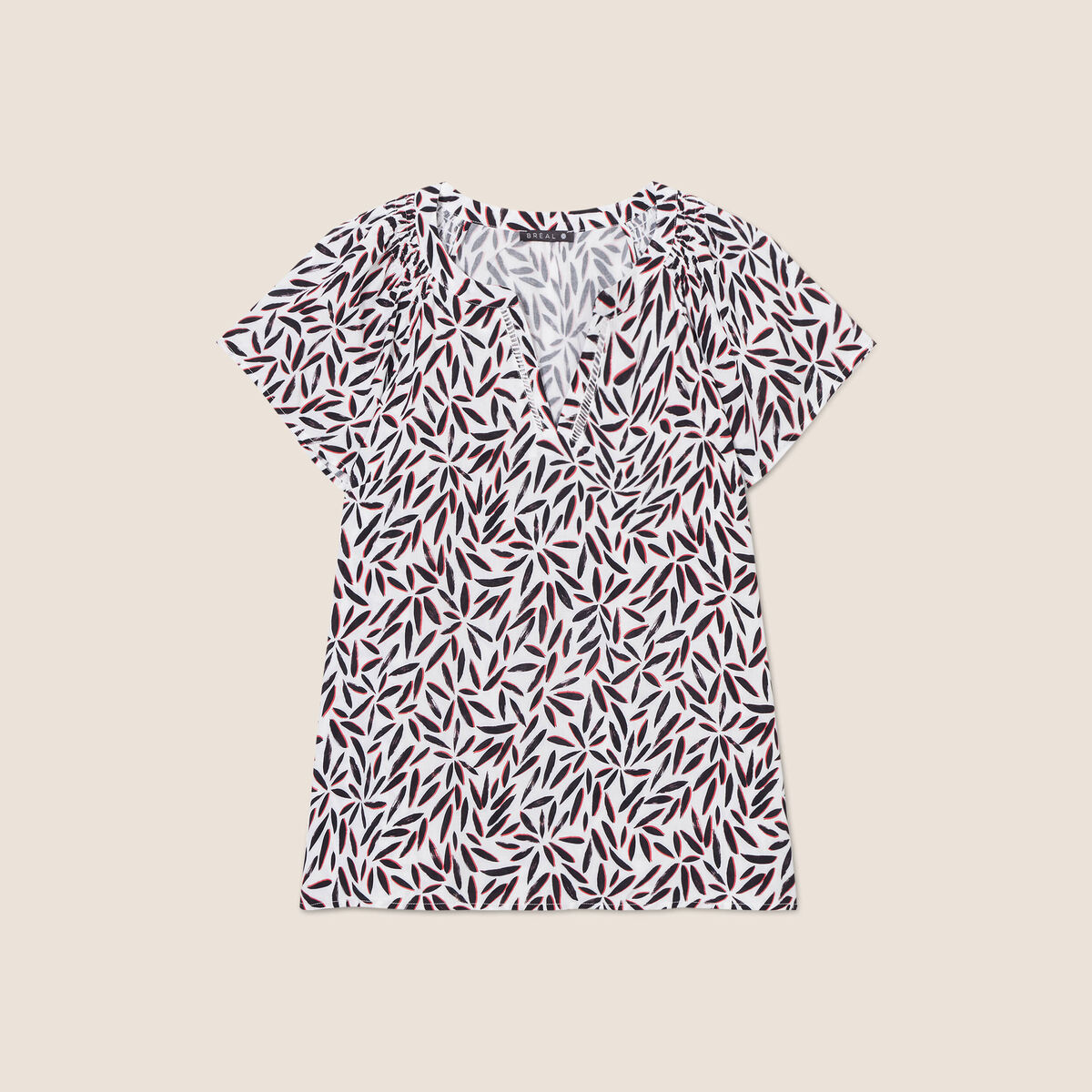 Blouse manches courtes beige femme