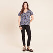 T-shirt manches courtes bleu femme