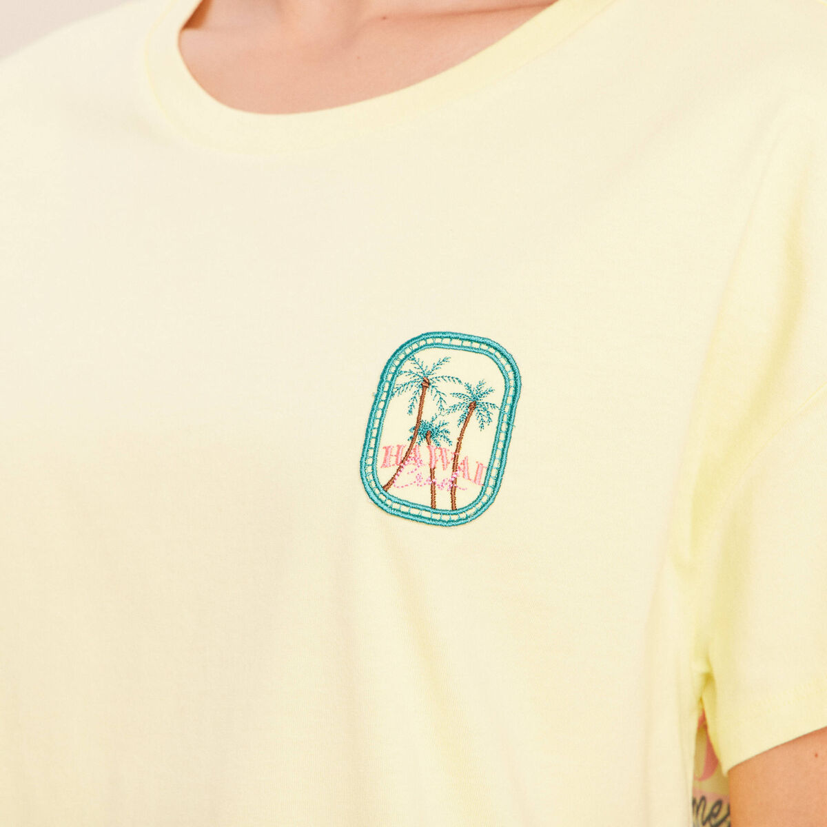 T-shirt droit manches courtes multicolore femme