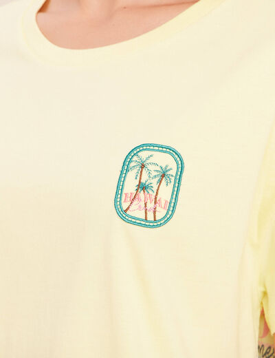 T-shirt droit manches courtes multicolore femme