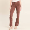 Jean bootcut taille bascul&eacute;e marron femme