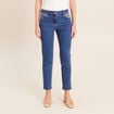 Jean ajust&eacute; 7/8&egrave;me taille bascul&eacute;e denim stone femme