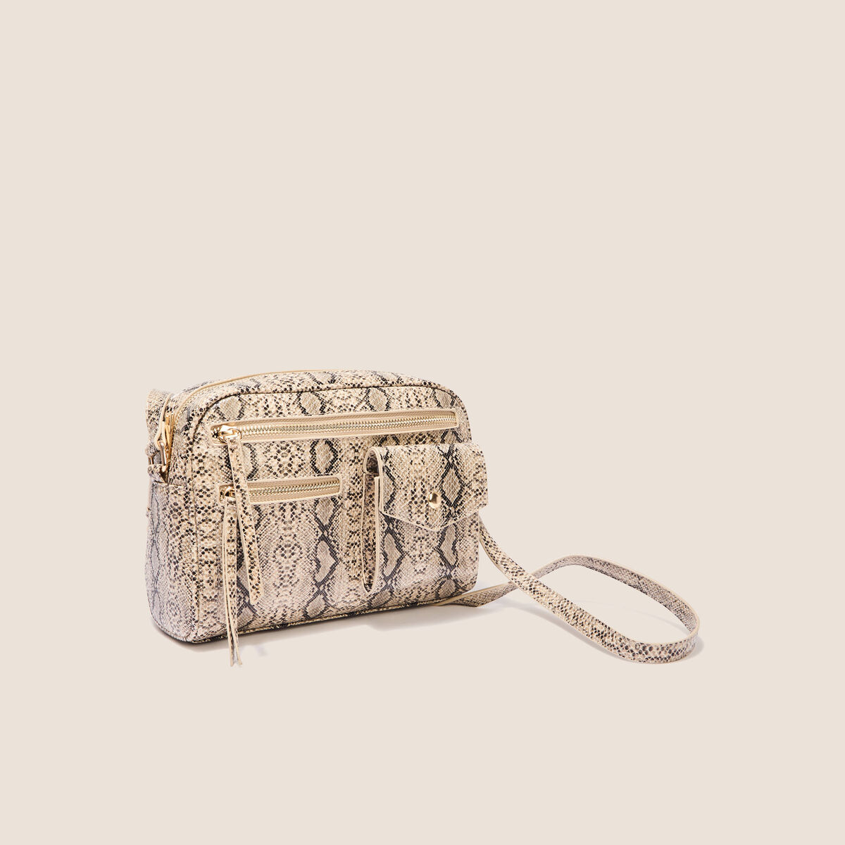 Sac en bandoulière beige femme