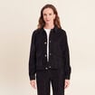 Veste courte droite denim brut femme