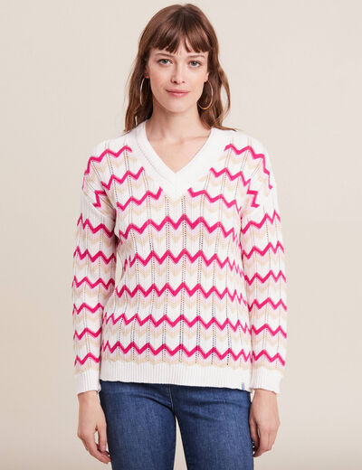 Pull confectionné en France rouge clair femme