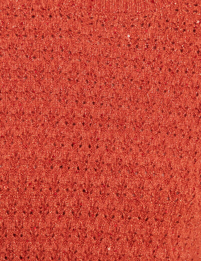 Pull manches longues sequins vieux rose femme