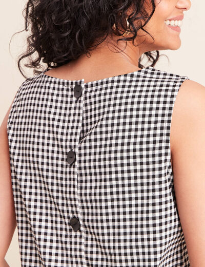 Blouse courte col bateau noir femme