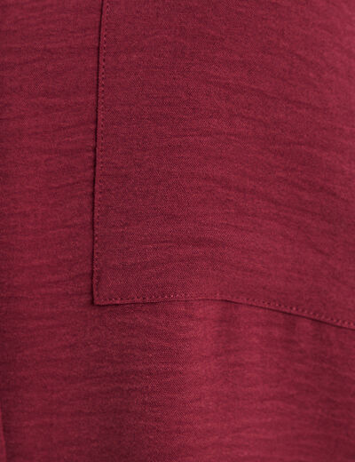 Chemise manches longues bordeaux femme