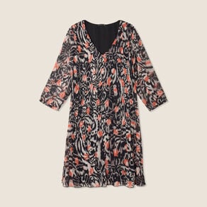 robe evasee plissee orange femme Robe évasée plissée orange femme