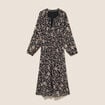 Robe &eacute;vas&eacute;e 3/4 voile col tunisien noir femme