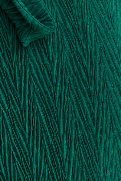 Pantalon large ceinturé vert femme