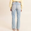 Jean droit taille haute 7/8&egrave;me denim double stone femme