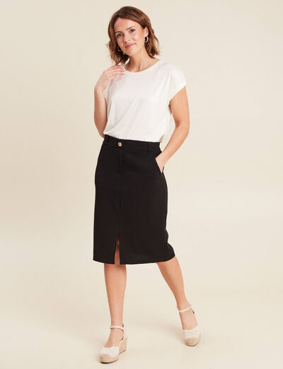 Jupe droite noir femme