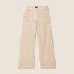 Pantalon large velours côtelé sable femme