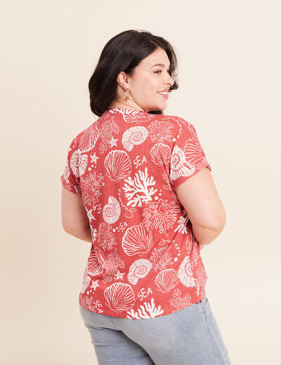 T-shirt manches courtes orange femme
