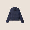 Veste courte droite en jean doubl&eacute;e denim brut femme