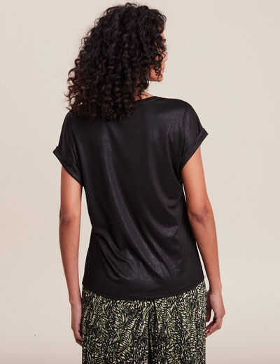 T-shirt manches courtes noir femme