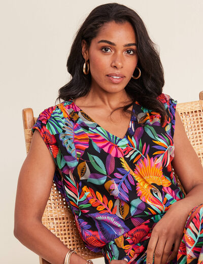 Blouse sans manches multicolore femme