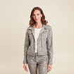 veste cintrée réversible sans col vert olive femme