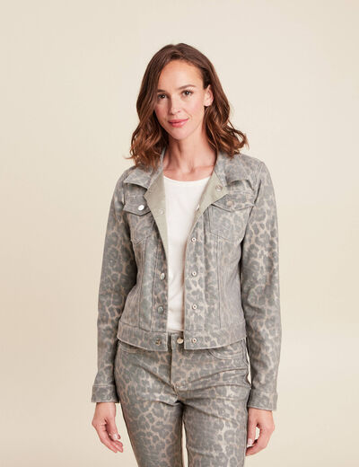 veste cintrée réversible sans col vert olive femme