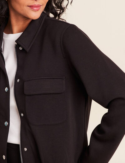 Veste bas resserr&eacute; manches longues noir femme