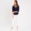 T-shirt manches 3/4 bleu femme