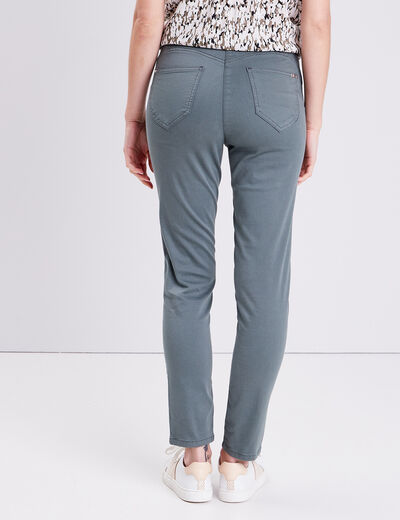 Pantalon léger taille standard 7/8ème vert kaki femme
