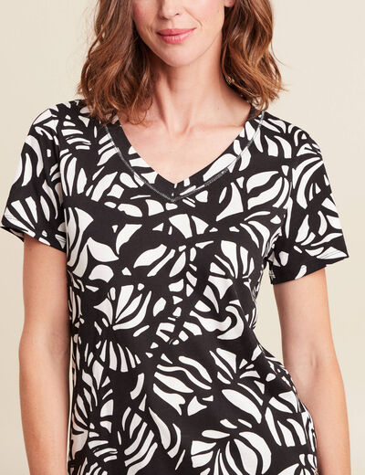 T-shirt manches courtes noir femme