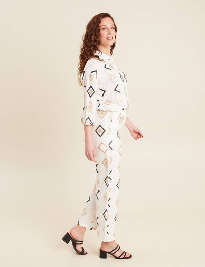 Pantalon droit blanc femme blanc femme