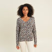 Pull manches longues bleu gris femme