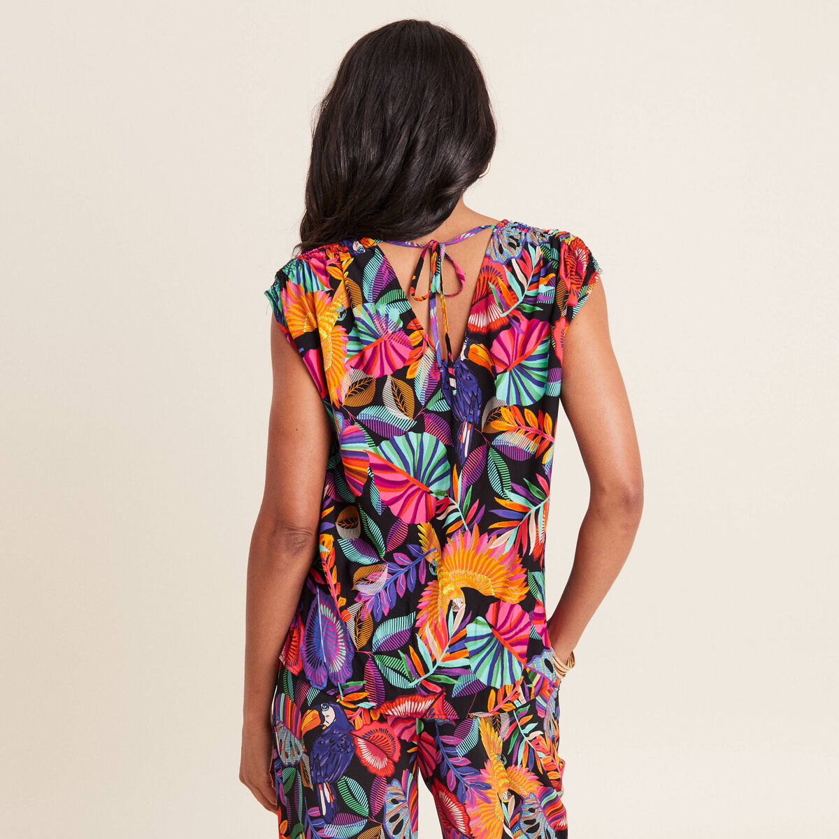 Blouse sans manches multicolore femme