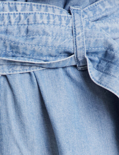 Combishort ceinturée denim double stone femme