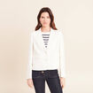 Veste droite courte &agrave; manches longues ecru femme